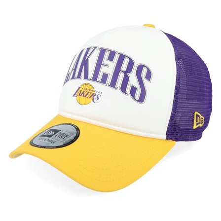 New Era - NBA White trucker Caps - Los Angeles Lakers NBA Retro 0white/Purple/Yellow Trucker @ Hatstore
