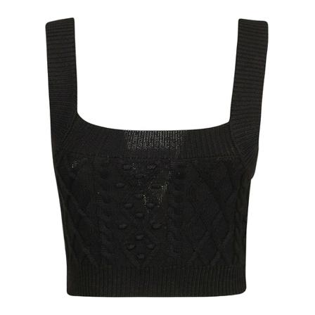 Loulou Studio, Dune Cable Knit Bralette Czarny, Kobieta, Rozmiar: S