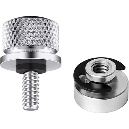 Motorcykelsäte Monteringsbultar Muttrar Set 1 Set Säte Monteringsbult Aluminium Motorcykelsadel med Gänga för Harley Davidson(Silver)