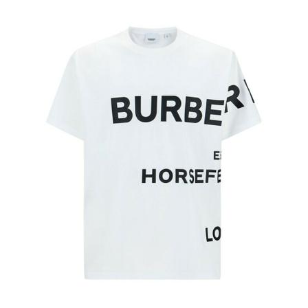 Burberry, T-Shirt 8040691 Wit, Heren, Maat:L,Katoen