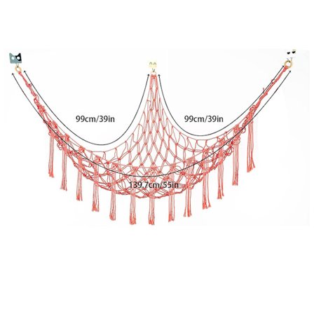 Boheme-stil plyslegetøjsopbevaringsnet (ekstra stort) og plyslegetøjsnet eller hængekøje, egnet til små plyslegetøj eller plyslegetøj.