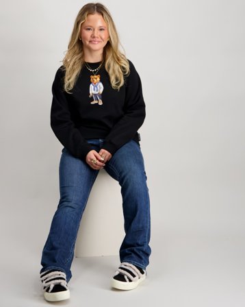 Baron Filou Pullover Noir Pulls Fille - Kids Brand Store