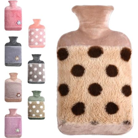 Varmtvannsflaske med trekk, 20L stor gummivarmvannsflaske for å lindre menstruasjonssmerter, nakke, skulder, magesmerter, varme hender og føtter