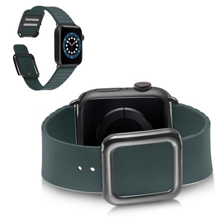 Apple Watch 42mm - 44mm moderni silikonikellon hihna - Oliivinvihreä
