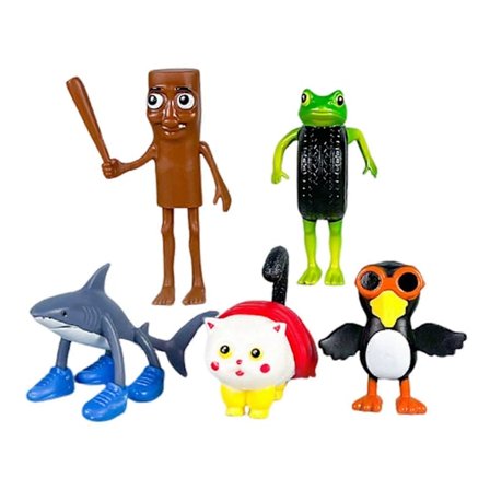 5 stk. Italiensk Brainrot AI Figur Figurer Morsomme Italienske Brainrot Skrivebordsornamenter Leke Gave til Samling (FMY)