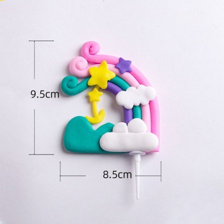 5 stk bursdagskakedekorasjoner Regnbuekake toppers 4 4