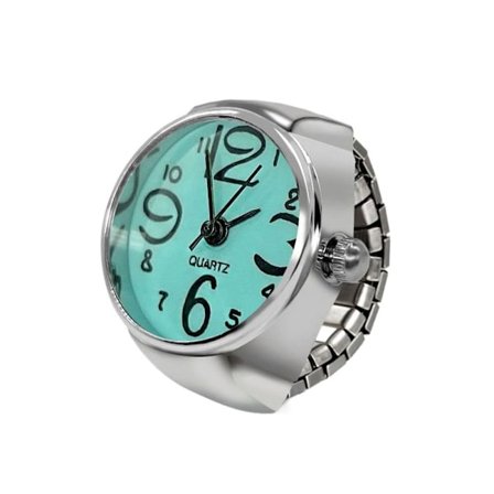 Ring Watch Round Quartz Finger Rings LAKE BLUE