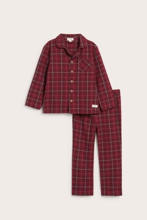 Newbie | Rutig flanellpyjamas | Röd