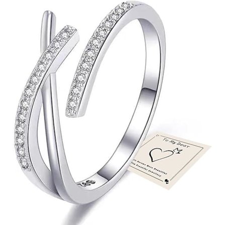 Ahdistusrenkaat naisille miehille, hypoallergeeninen sterlinghopeasormus säädettävät fidget-renkaat