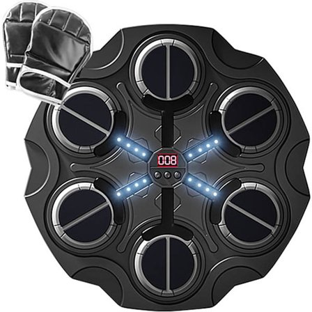 Musikalsk smart Bluetooth boksetrener, med hansker, justerbar hastighet veggmontert boksemaskin, egnet for barn og voksne