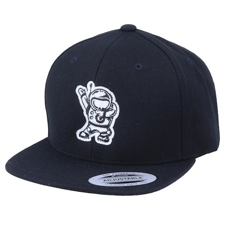 Kiddo Cap - Kids Space Pose Black Snapback Snapback Black Cap - @ Hatstore