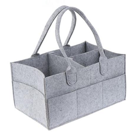 Bleievesker Mammapose Filt bleieveske Babybleier Oppbevaringsveske Reise Light gray 36*25*18cm