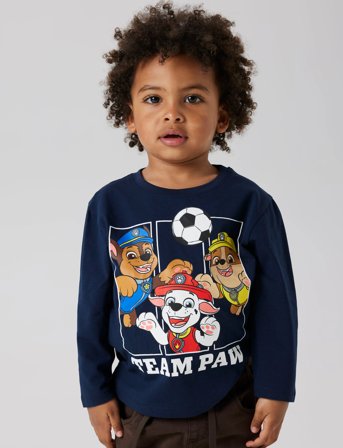 name it Nmmjoll Paw Nreg Ls Top Noos Cplg - Blue - 104