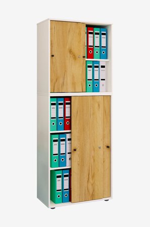 VCM - Kontorskap Lona Xxl med skyvedører - Flerfarget - Hyller & oppbevaring - Fra Homeroom