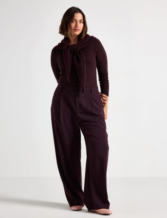 Lindex Rette Bukser - Burgundy - 40