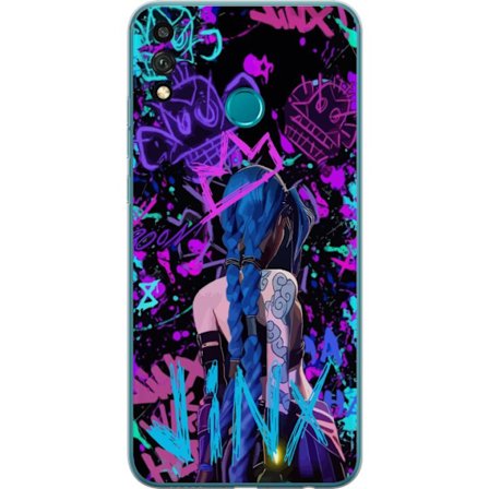 Yhteensopiva Puhelinkuori Honor Honor 9X Lite Värikäs graffitipiirustus, jossa on sinipäinen hahmo urbaanissa katutaidetyylissä