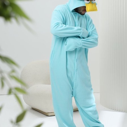 Herre Sjovt Heldragt Pyjamas - Andekostume Nattøj med Hætte & Forlommer, Maskinvaskbar Hel Onesie Outfit til Jul