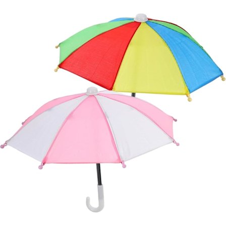Mini Justerbar Paraply Model 2 stk til Fotorekvisitter Regnfuld Bærbar Parasol Dekorativt Legetøj