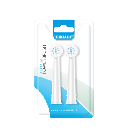 Ekulf PowerBrush White børstehoderefill 2 stk
