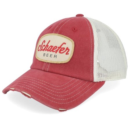 American Needle - Rød trucker Caps - Pbc Schaefer Orville Red/Stone Trucker @ Hatstore