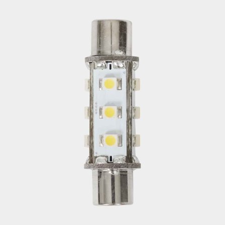 LED-lamppu lyhtyyn NauticLED, 1.2 W (vastaa 10 W), BS43 Aquasignal, 360°, 10 - 30 V, Ø13 x 43 mm, valkoinen