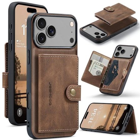 JEEHOOD iPhone 17 Pro Max Mobilskal KonstLäder Plast - Brun