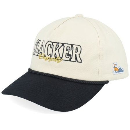 Slacker Supply - Svart unconstructed Keps - Slacker Outline Script Rope Stone/Black A-frame Adjustable @ Hatstore
