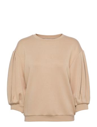 Ima 3/4 Sweatshirt Beige MOSS COPENHAGEN