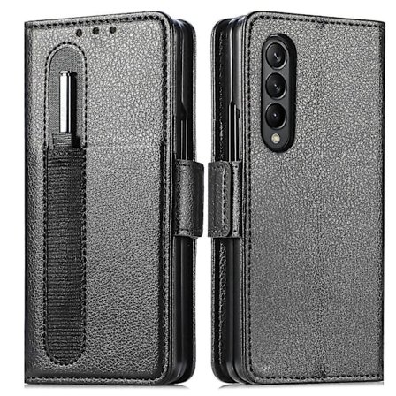 Plånboksfodral Kompatibelt med Samsung Galaxy Z Fold 4, PU Läder Flipfodral med S Pen-hållare & Kortplats