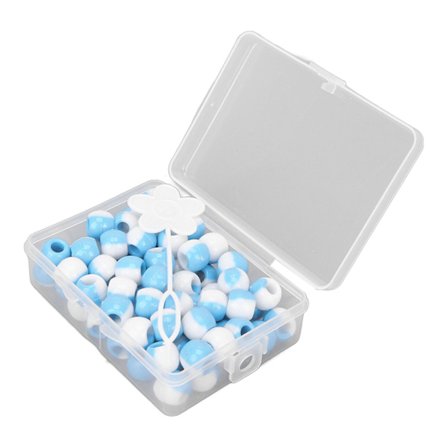 74 st runda hårpärlor DIY plast virkning fläta peruk tillbehör fläta dreadlock pärlor hår flätverktyg ljusblå