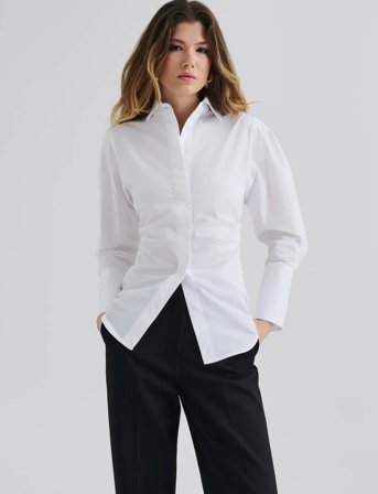Malina Calisa Fitted Poplin Shirt - White - 42