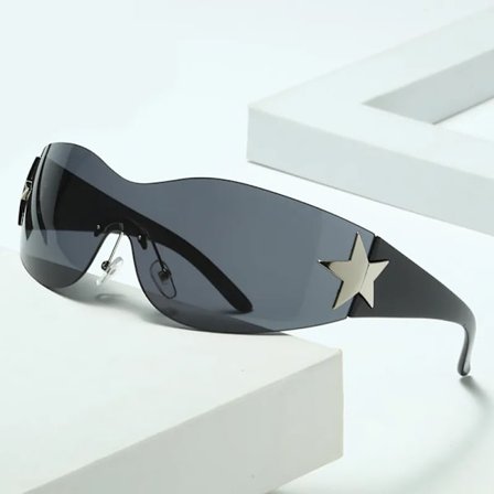 2023 Star One Piece Luxury Punk Rimless Sunglasses Women Brand Designer Y2K Sun Glasses Men Goggle Shades UV400 Fashion Eyewear