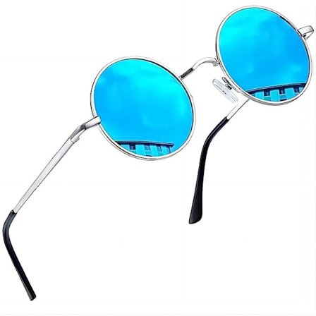 Solglasögon Män Polariserade Solglasögon Kvinnor UV400 och Retro Hippie Steampunk Glasögon Cosplay Vintage Polariserade Runda Solglasögon