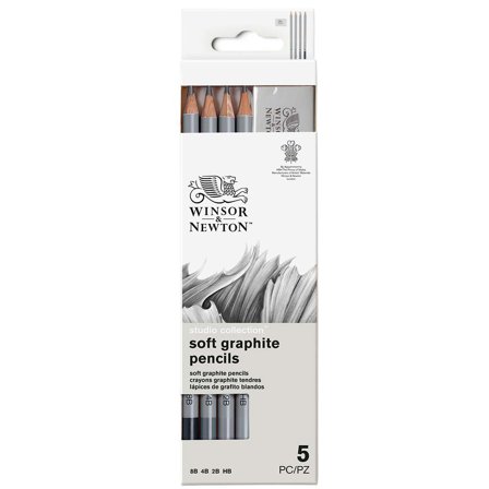 Winsor & Newton Studio Collection Potloden Soft 4-set + Gum