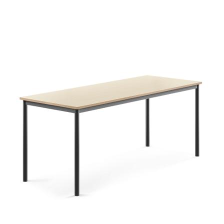 Tisch SONITUS, 1800x700x720 mm, Hochdrucklaminat Birke, anthrazit