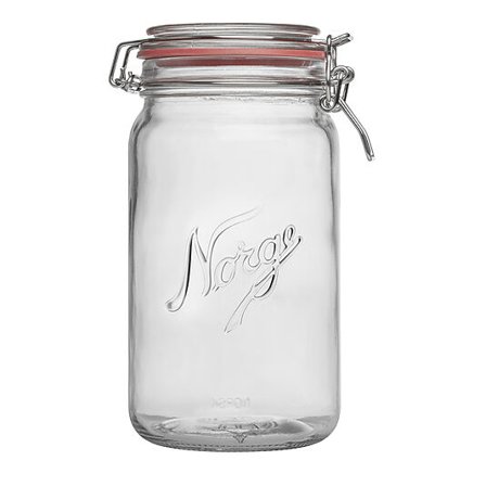 NORGESGLASSET Glass med hengslet lokk 1l