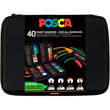 Marqueur lot de 40 étui Rubbercase