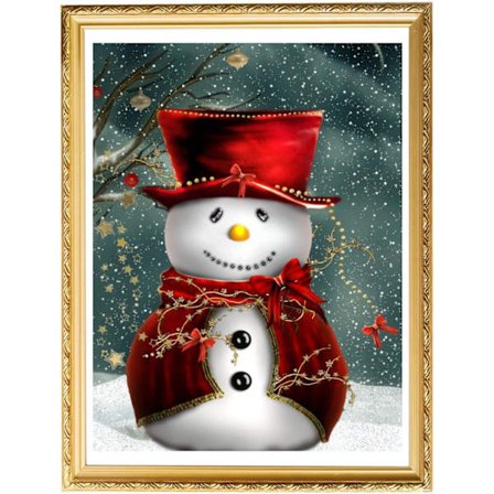 5D DIY Jule Snømann Full Diamond Rhinestone Diamond Art Maleri Kit for Voksne