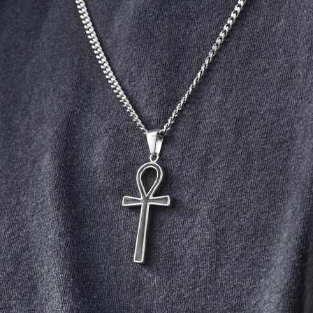 Ocelový náhrdelník s přívěskem Ankh pro muže - Ocelové řetízky