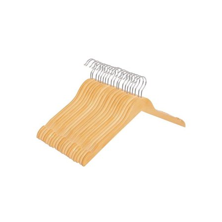 Rootz Bøjle - Træbøjle - Tøjbøjle - Sæt med 20 bøjler - Knagerække - Klædebøjle - Tøjbøjle - Massivt træ - Naturlig - 44 x 23,5 x 1,2 cm