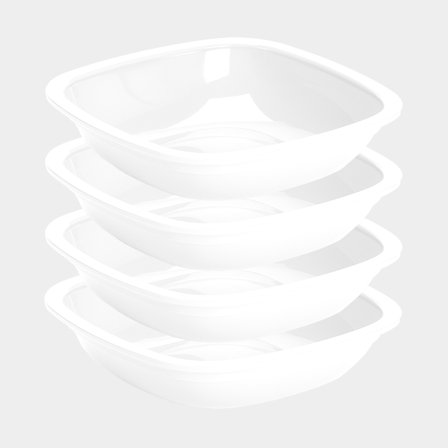 Dyb plasttallerken Nordiska Plast, hvid, 18.5 cm, 4-pak