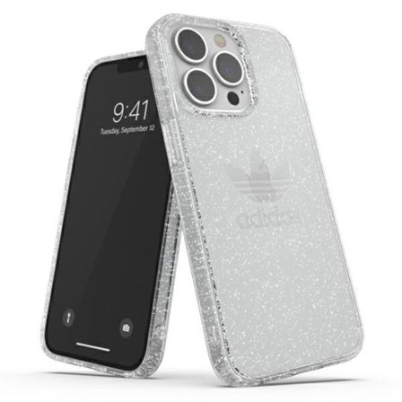 Adidas OR beskyttende klart etui med glitter til iPhone 13 Pro / iPhone 13 - gennemsigtig sølv