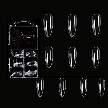 Coffin Nails Pitkät Tekokynnet - Kirkkaat Akryylikynnet Arkun Muotoiset Ballerinakynnet