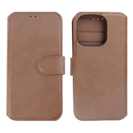 iPhone 15 Pro Plånboksfodral Läder Rvelon - Brun