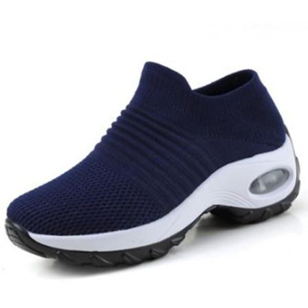 Fjäder- Flat Slip-on Plattform, Mesh Sock Sneakers, Skor ( Set 1) Blue White 38