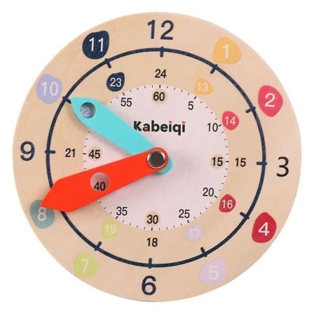(pow yeah!) Farverigt lære-ur til legerum og børneværelse 4+ år Ur til at lære klokken med bevægelige visere