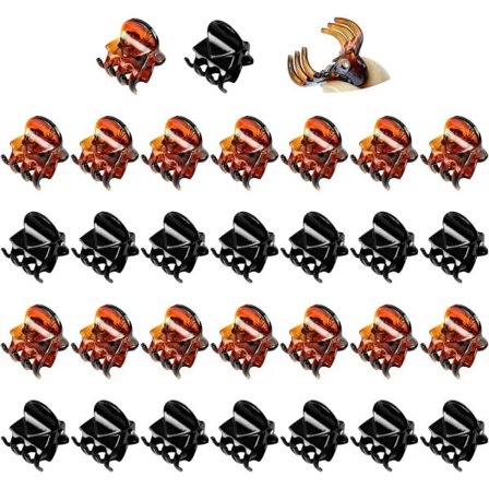 [CA] 30 stk. Mini Hårklemmer, Små Hårklemmer, Mini Claw Hårklemmer, Små Hårklemmer for kvinner, Sklisikker hårfanger for jenter svart og brunt