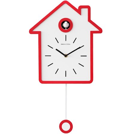 Moderne Gøge Vægur, 35cm Lydløst Ikke-Tikkende Quartz Ur med Unikt Husdesign, Batteridrevet til Stue, Soveværelse, Kreativ Boligindretning