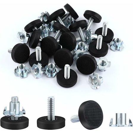 6,35 mm:n säädettävät huonekalujen tasoittimet, 16 kpl huonekalujen tasoitusjalat ruuvattavat tuolinjalat T-muttereilla, tasoitusjalat 