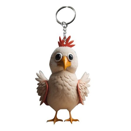 Cartoon Animal Chicken Rooster Series Pendant akryl nøkkelring